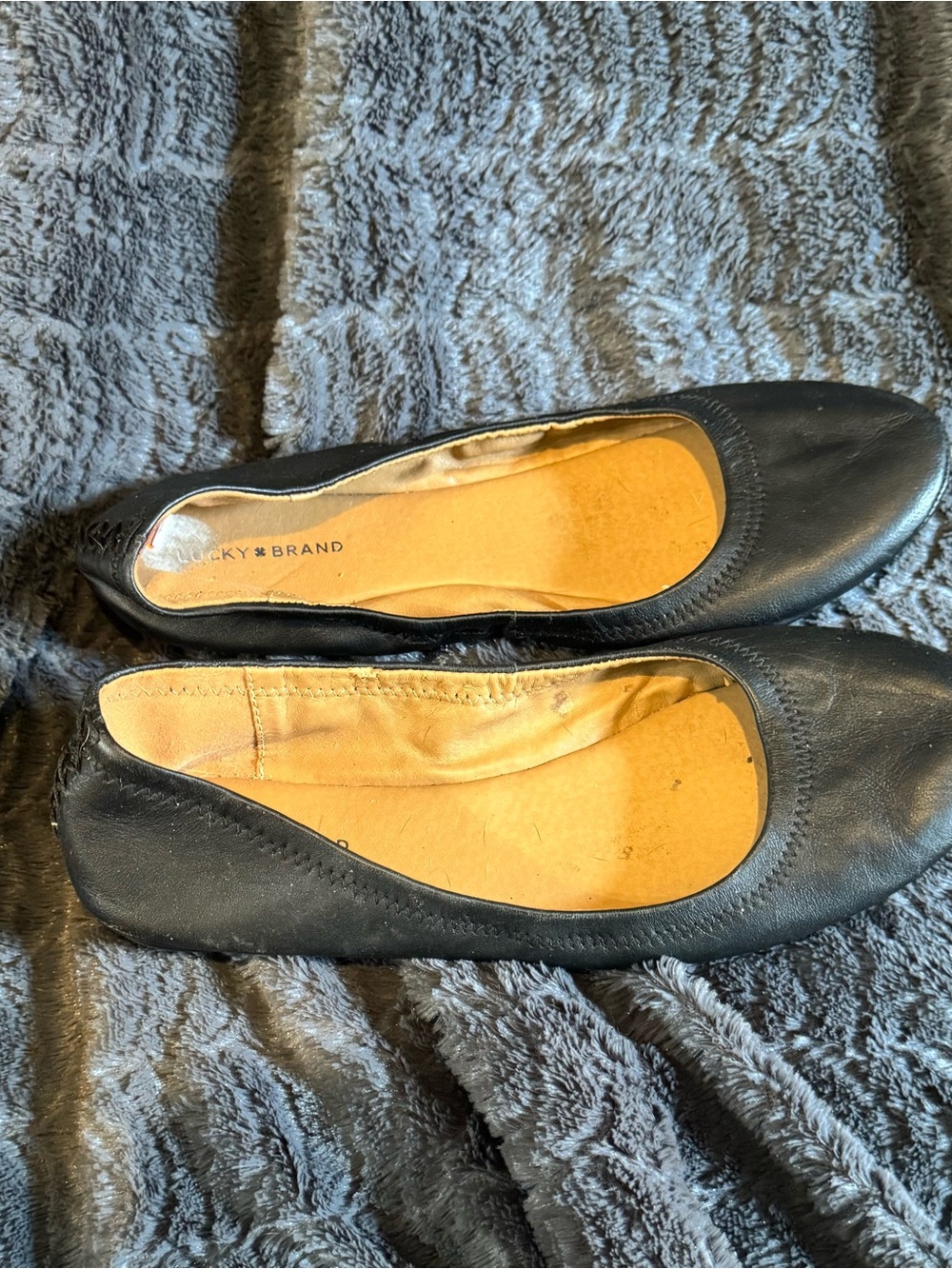 Lucky Brand Black Leather Ballet Flats